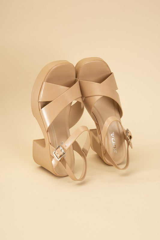 TOUCH-S Crisscross Sandal Heels