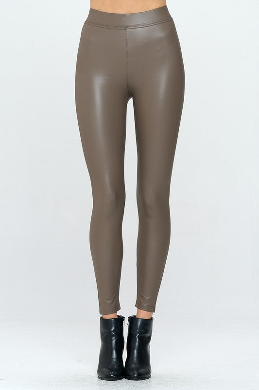 PLUS FLEECE LINED SKINNY PU LEGGING