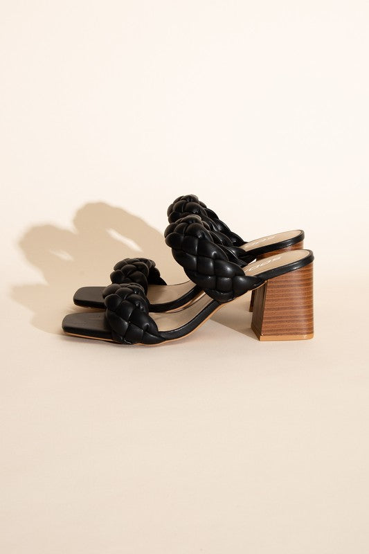 BUGGY-S Braided Stras Mule Heels