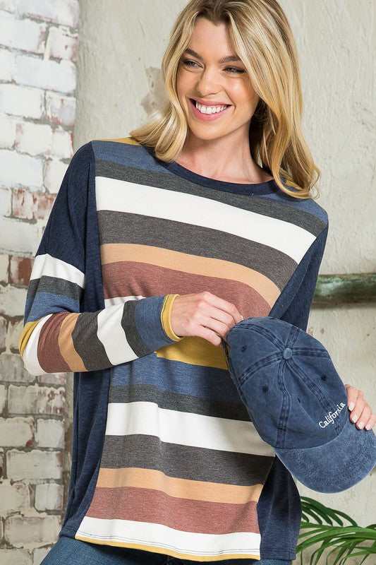 MULTISTRIPE BOXY TOP