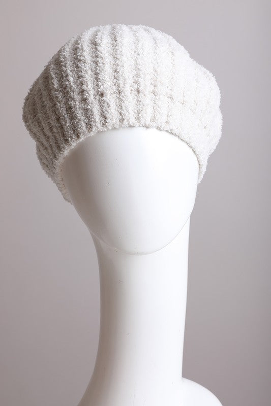 Boucle Rib Knit Beret