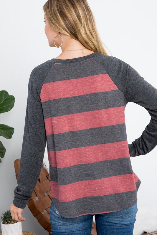 STRIPE MIXED BASIC TOP