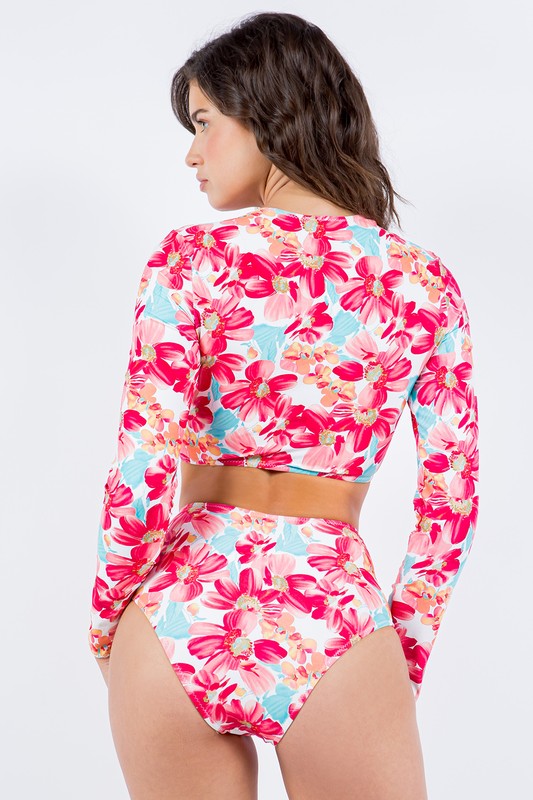 TWO PIECE FLORAL PRINTS LONG SELEEVES