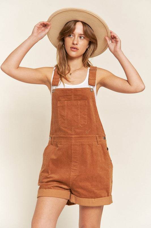 Corduroy Adjustable Shoulder Straps Overall PLUS