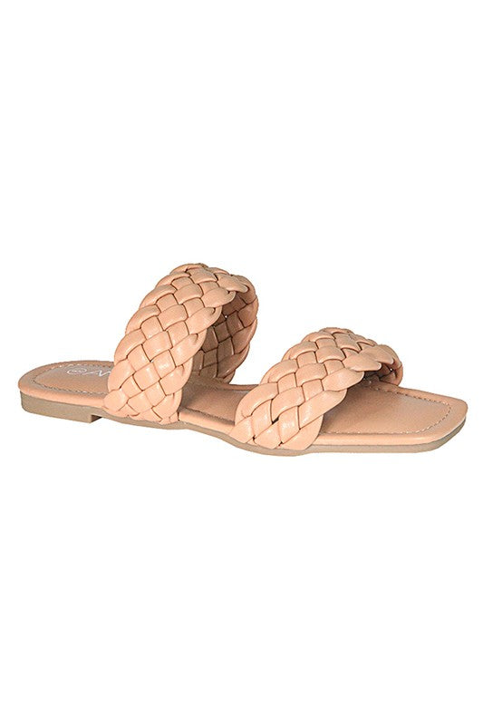 LIVIA-22-BRAID STRAP SLIDE SANDALS