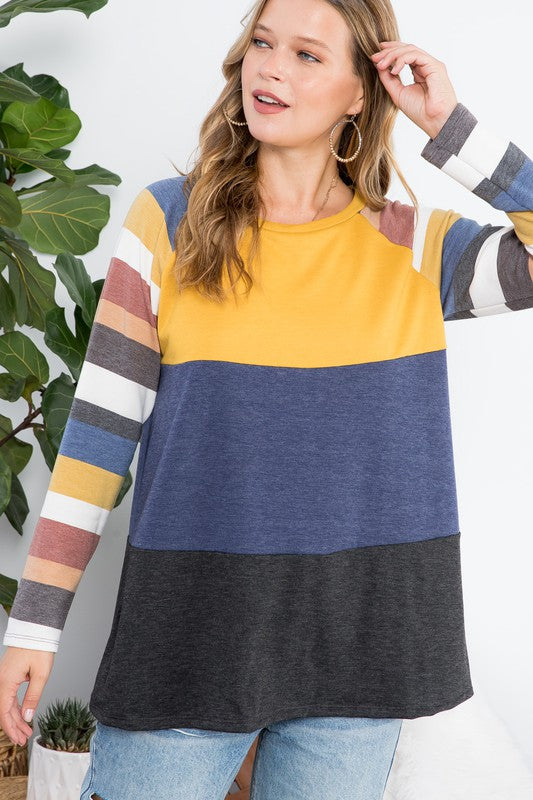 STRIPE COLORBLOCK TOP