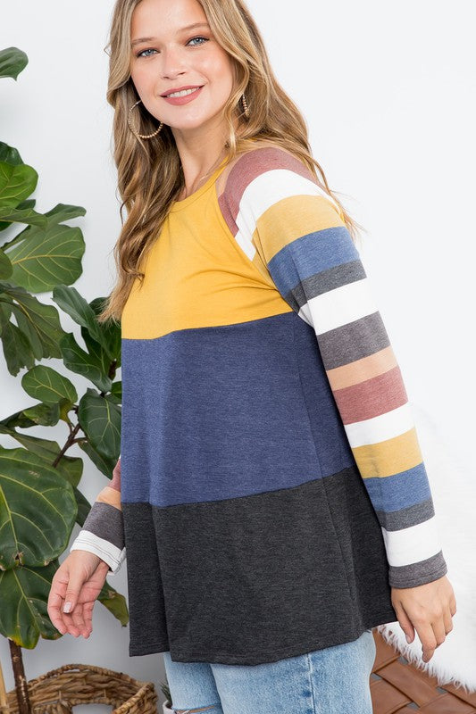 STRIPE COLORBLOCK TOP