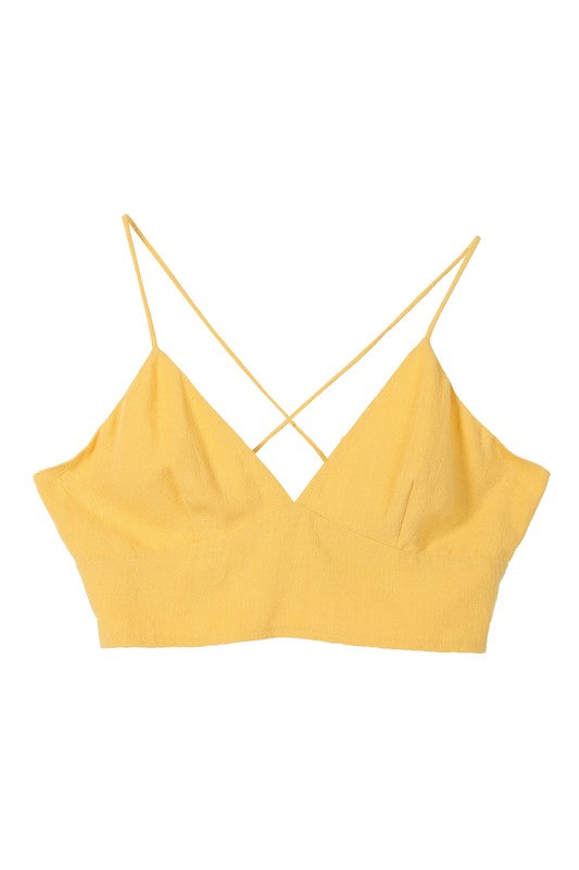 SL yellow crop tank top