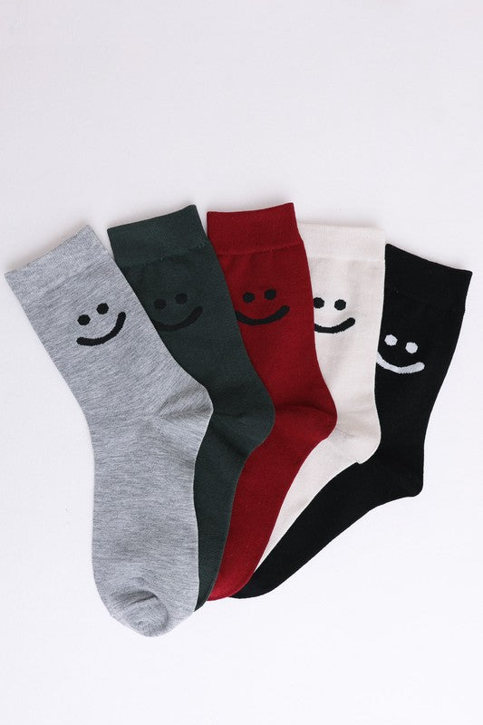 Smiley Face Crew Socks