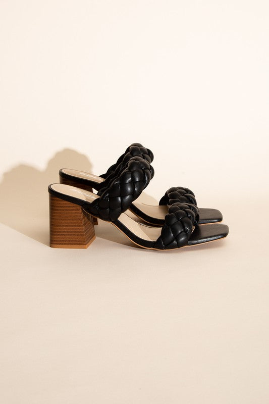 BUGGY-S Braided Stras Mule Heels