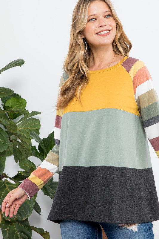 STRIPE COLORBLOCK TOP