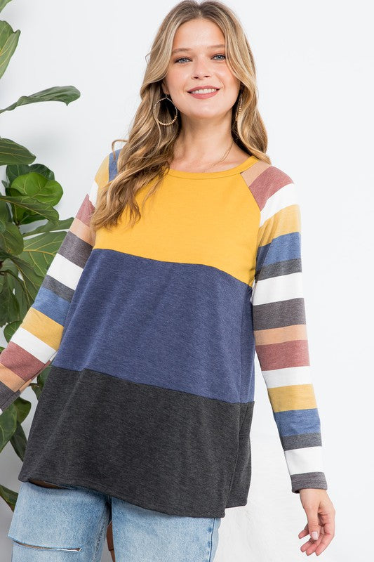 STRIPE COLORBLOCK TOP