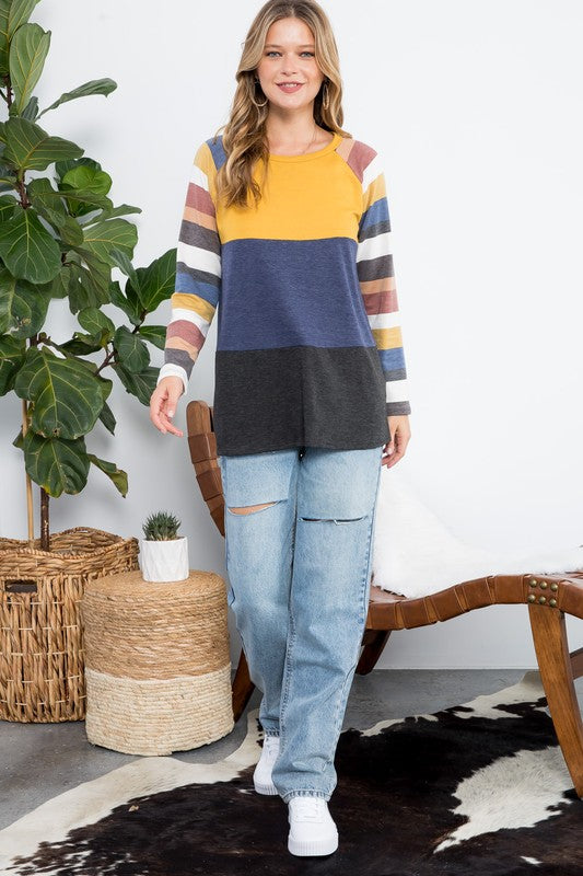 STRIPE COLORBLOCK TOP