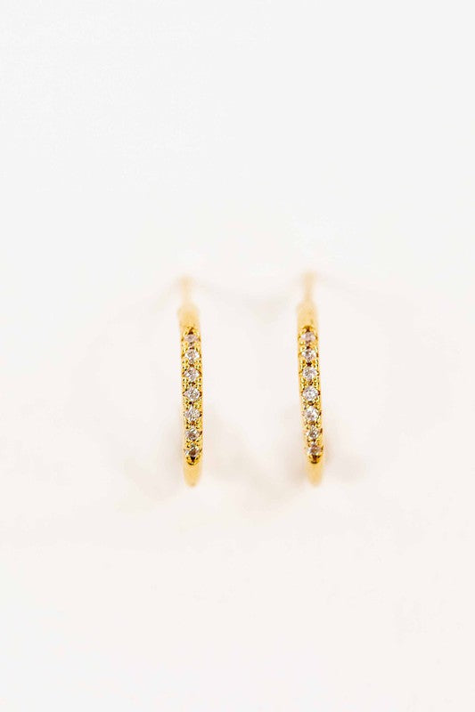 Thin Stone Hoop Earrings