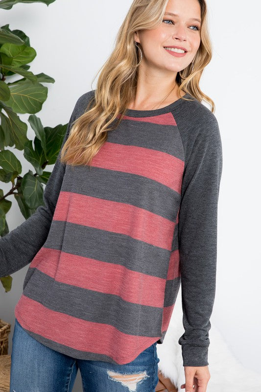 STRIPE MIXED BASIC TOP