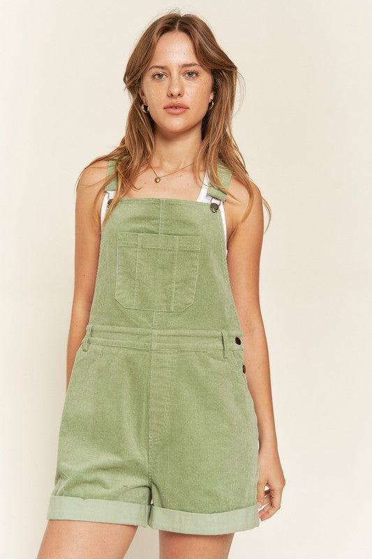 Corduroy Adjustable Shoulder Straps Overall PLUS