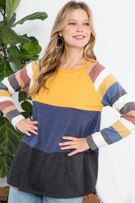 STRIPE COLORBLOCK TOP